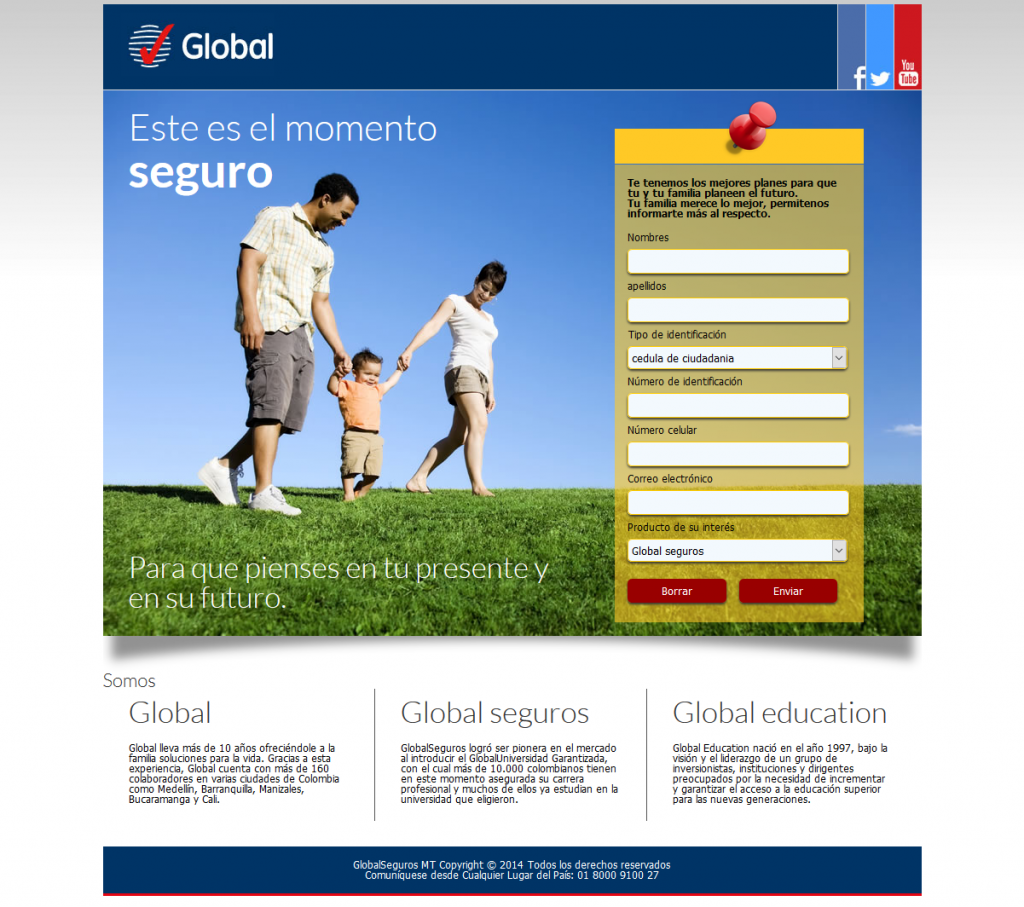 Landing page- Global Seguros - Alexrahirant